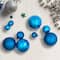 40ct. 2.5" Shiny & Matte Royal Blue & Silver Glass Ball Christmas Ornaments